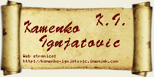 Kamenko Ignjatović vizit kartica